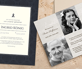 Einladungen zur Trauerfeier