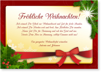 Fröhliche Weihnachten Klassische Weihnachtskarten – traditionelle