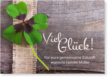 Kleeblatt Glückwunschkarten Hochzeit