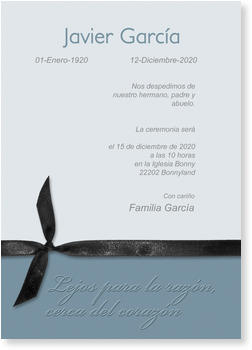 Tarjetas de funeral personalizables- bonnyprints.es