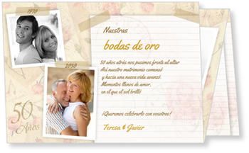 Tarjetas De Bodas De Oro