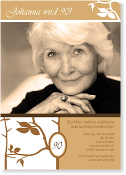 Edel zum 90. Geburtstag Einladungskarten 90. Geburtstag