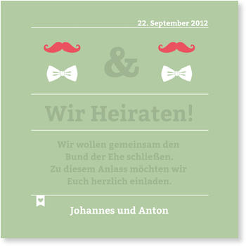 Einladungskarten gleichgeschlechtliche Ehe Wunderkarten