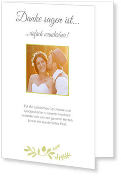 Dankeskarten Hochzeit | Gratis Musterkarten und Versand