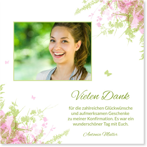 Danksagungskarten zur Konfirmation