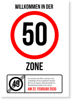 Partyzone Einladungskarten 50. Geburtstag