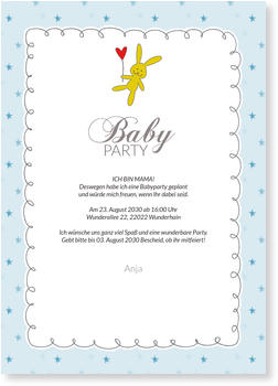 Einladungskarten Babyparty | Schneller & kostenloser Versand