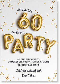 Party Ballons 60 Einladungskarten 60 Geburtstag