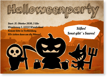 Lustige Monstertruppe Einladungskarten Halloween